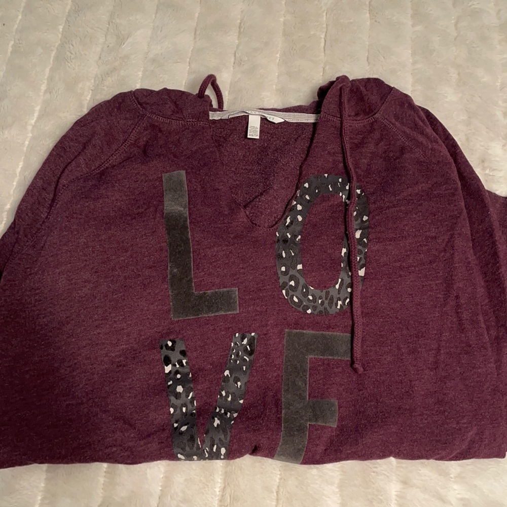 XS Purple Victoria’s Secret Pullover V Neck Hoodie